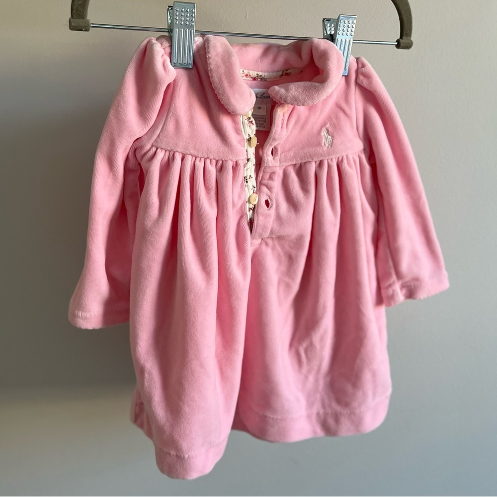 Ralph Louren Velvet pink dress for 6m girl